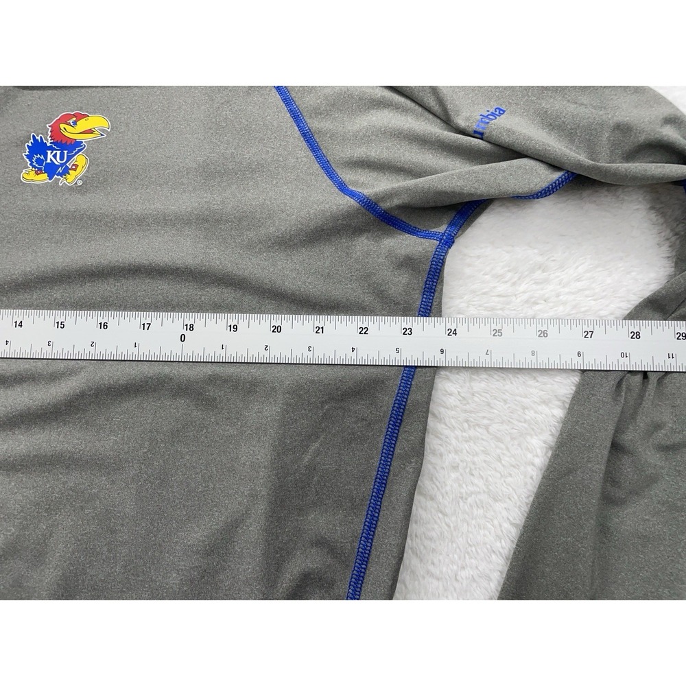Columbia Golf Kansas Jayhawks 1/4 Zip Pullover Gray Men's Large College - Picture 5 of 8